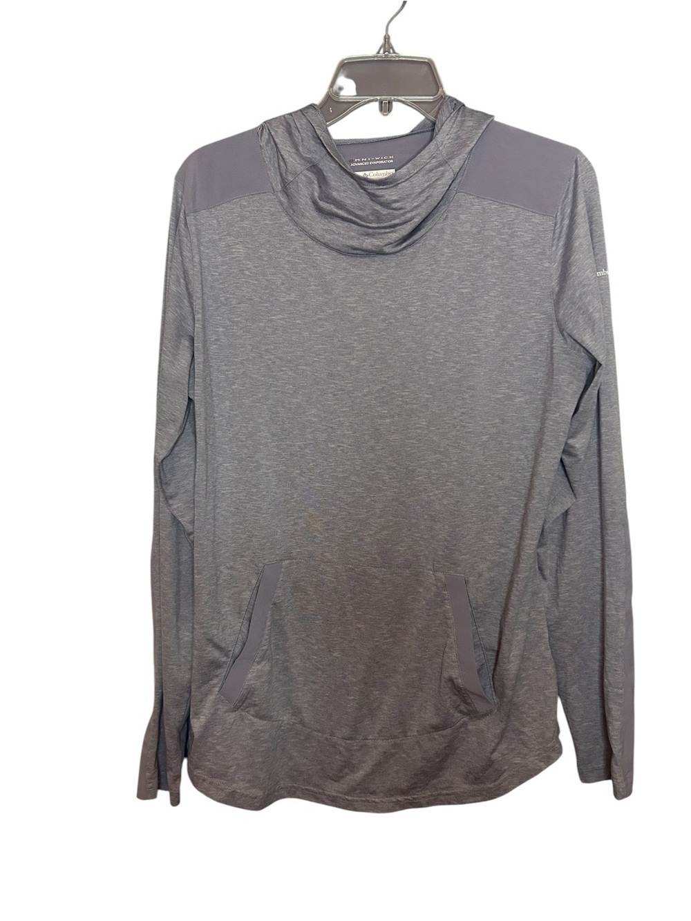Columbia Omni-Wick Gray Hooded Performance Pullover Top Women’s Large